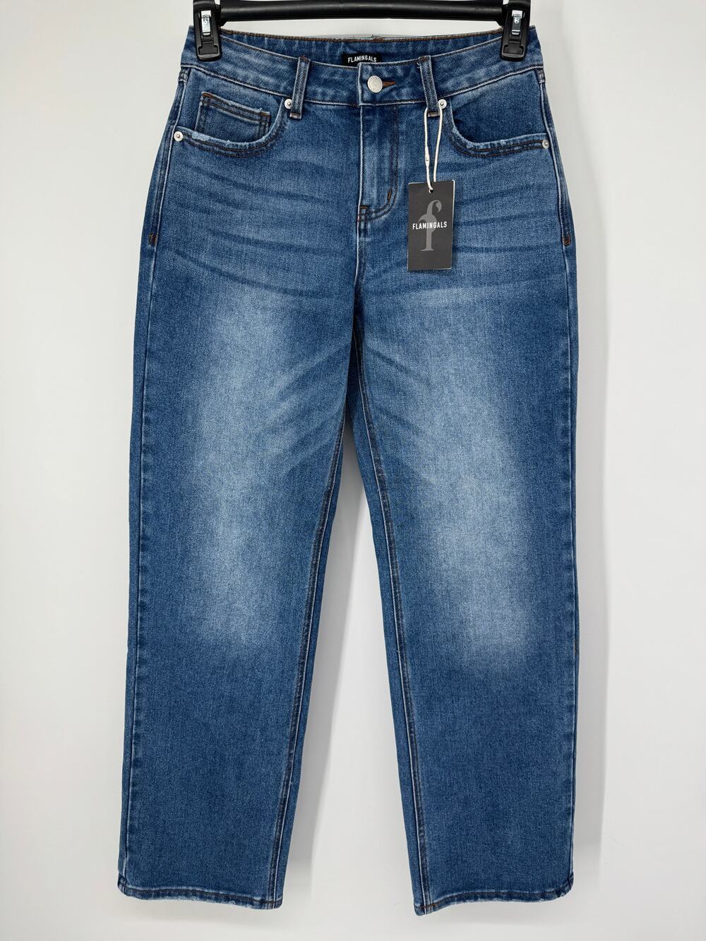 Flamingals Straight Leg Jeans Size Small with Medium Wash NWT